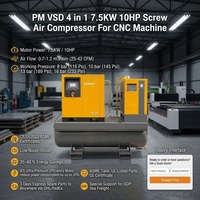 Compresseur d'air rotatif à vis PM VSD 4-en-1 Airhorse 10HP avec réservoir ASME de 300L (80 gallons), sécheur et filtres, certifié CE pour atelier CNC