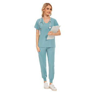Uniforme Médico para Mujer, Estilo Jogger, con Cuello en V, Logotipo Personalizado, Color Brillante, Suave, para Hospital, Enfermería - Product Image 4