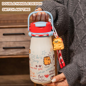 Termo y Botella de Acero Inoxidable BEARIS <span class=keywords><strong>BUG</strong></span> con Tapa, Cuerda y Pajita para Niños, Oficina, Escuela y Regalo - Product Image 6