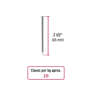 25 kg scatola con 25 unità di 2-1/2 'Standard chiodi di ferro testa Duplex e gambo liscio tipo chiodo comune - Product Image 2