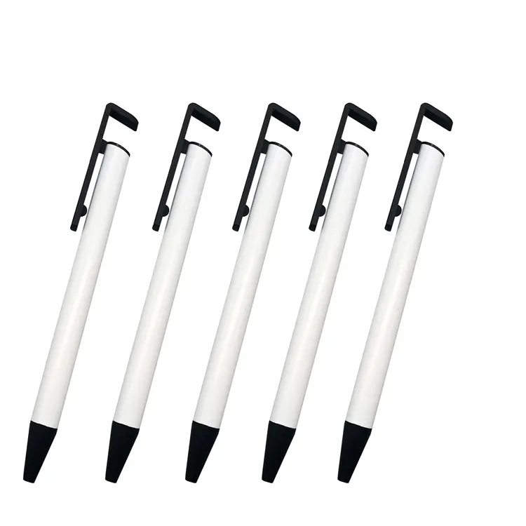 Stylos à bille en métal de sublimation, 50 pièces, stylo à bille personnalisé, Logo vierge, blanc, vente en gros