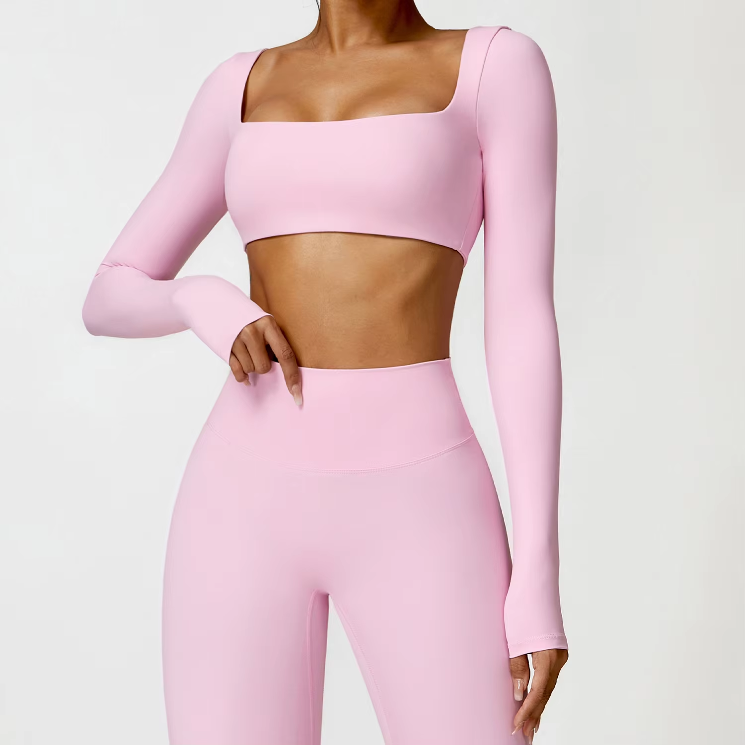 pink long sleeves