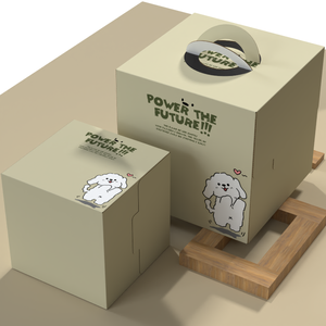 Nouveauté Boîte à gâteau biodégradable de haute qualité Boîte d'emballage de gâteau avec fenêtre transparente Carré Nourriture d'anniversaire Personnaliser Accepter - Product Image 4