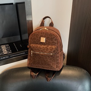 Hot Selling 2026 New Classic Leopard Print Nylon Waterproof Zipper Fashion <b>Backpack</b> Women Large Capacity Outing Travel Versatile - Product Image 1