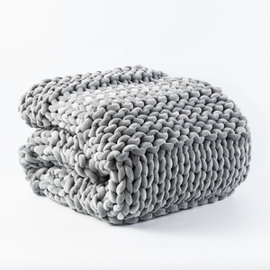 Home Decor Giant Yarn Bohemian <strong>Throw</strong> Hand <strong>Cable</strong> Crochet Chunky <strong>Knitted</strong> Braided Sensory Autism Weighted Blanket for Winter - Product Image 4
