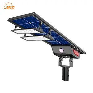 Prezzo all'ingrosso bifacciale pannello solare impermeabile Ip65 all'aperto tutto In uno integrato Led luce di via solare