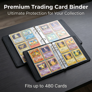 <span class=keywords><strong>Classeur</strong></span> à cartes personnalisé avec sangle, couverture en cuir à 6 pochettes, pour 480 cartes TCG, Pokémon, Magic, jeux et cartes sportives - Product Image 1
