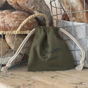 Custom Logo Recycled Organic Muslin Cotton <b>Canvas</b> Drawstring Dust Bag Durable Simple Style Pouch Bag - Product Image 2