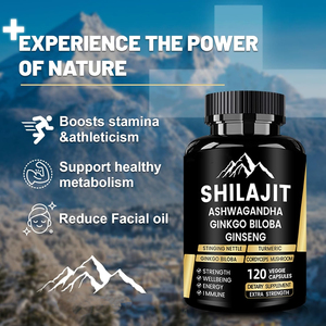 Suplemen Herbal OEM Label pribadi murni alami Shilajit kapsul rambut lumut laut kapsul Shilajit - Product Image 5