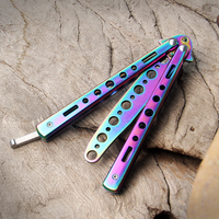 Couteau d'entraînement papillon en acier inoxydable de qualité industrielle Volken HD004 - Coloré - Longueur totale 225 mm
