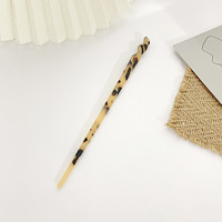 Élégante Pince à Chignon Minimaliste en Acétate Style Japonais-Coréen pour Femme, Motif Écaille de Tortue Géométrique