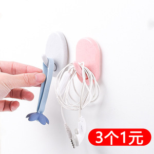Wall Mounted Self Adhesive <b>Hooks</b> Rectangle PP Plastic Heavy Duty For <b>Kitchen</b> Bathroom Storage Clothes Hanging 3 Pack - Product Image 2