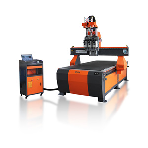Router CNC 1325 con un mandrino e tre teste di taglio, tavolo a T multiuso per taglio legno, alluminio, acrilico e profili in alluminio - Product Image 2