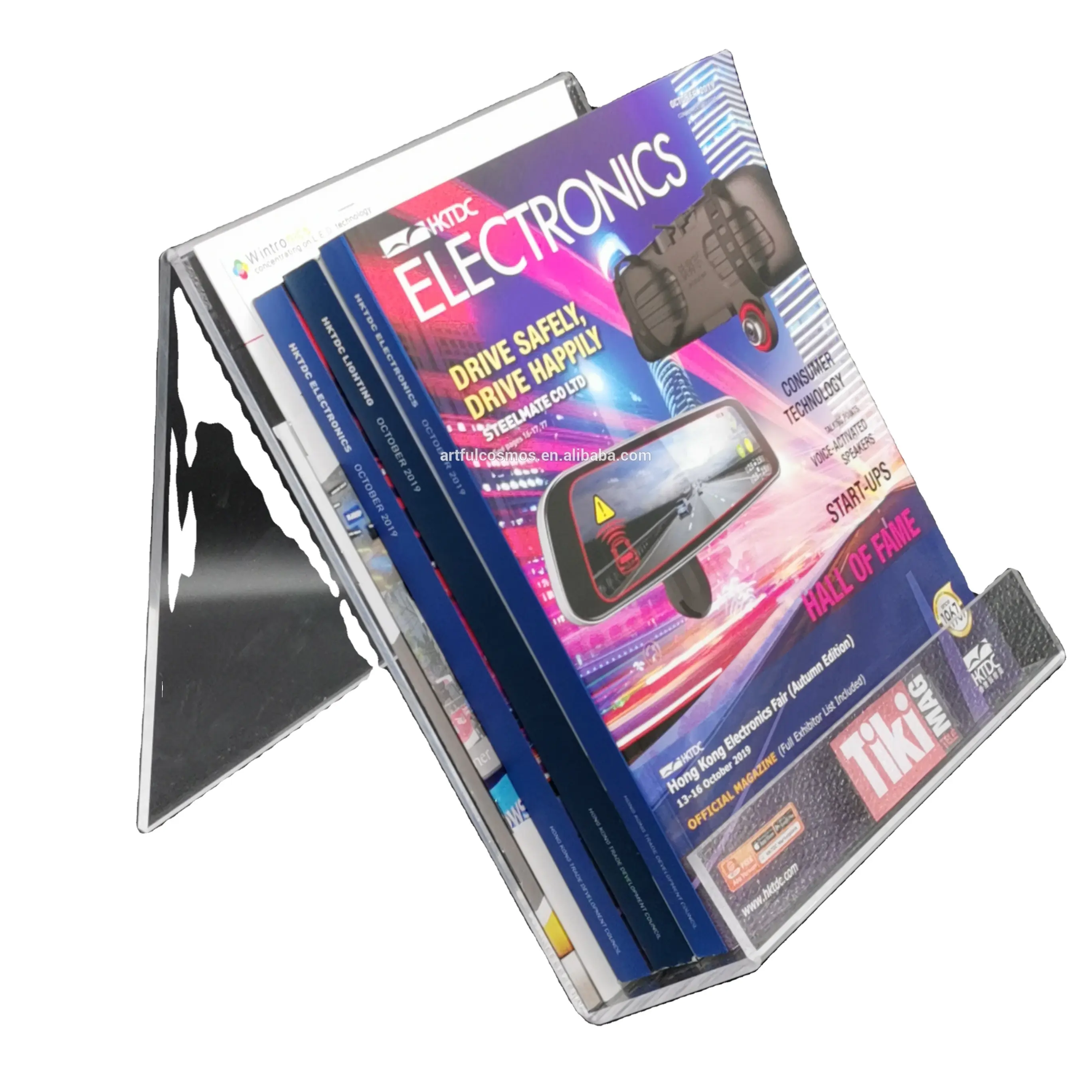 Custom Acrylic Book Display Stand Clear Acrylic Display Stand For Book Magazine Comic Easel Phone Tablet Holder