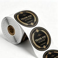 Étiquettes adhésives en vinyle Jinyu durables, de luxe, noires mates, avec dorure à chaud, écologiques, imperméables et résistantes à l'huile, pour logo personnalisé