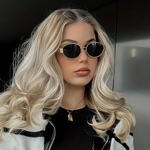 Gafas de Sol <span class=keywords><strong>LISA</strong></span> Estilo Cat's Eye, Montura Metálica Pequeña Ovalada, Protección UV400, Retro, de Alta Gama, para Mujer, Verano, Viajes - Product Image 1