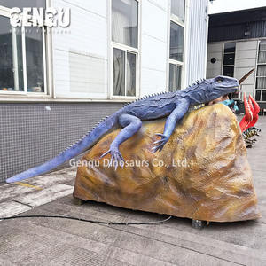 Zoo Park Haute Qualité Animatronic <span class=keywords><strong>Robot</strong></span> Lézard Sculpture Grande Taille Métal Intérieur Animal Modèle Centre Commercial Aventure Parc Aéroport - Product Image 2