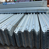 Barrière de sécurité HUAAN Q235 Q355 à double poutre ondulée, avec revêtement en zinc HDG 550g H2W3, pour autoroutes, routes rurales et pistes de course