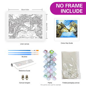 Adultes Peinture Numéros Kits Fait à la Main <span class=keywords><strong>Loup</strong></span> des Neiges Art Mural Europe Peinture Acrylique DIY Image pour la Maison Imprimé Paysage Design - Product Image 3