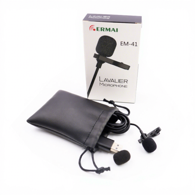 Wholesale Professional USB Lavalier Lapel Microphone Clip-on Wired Metal and Plastic Microphone for Computer Use