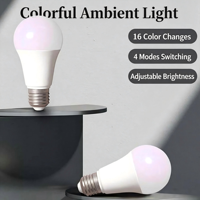 Ampoule intelligente RGB SMD à télécommande, changement de couleur, culot E27, éclairage ambiant 16 couleurs