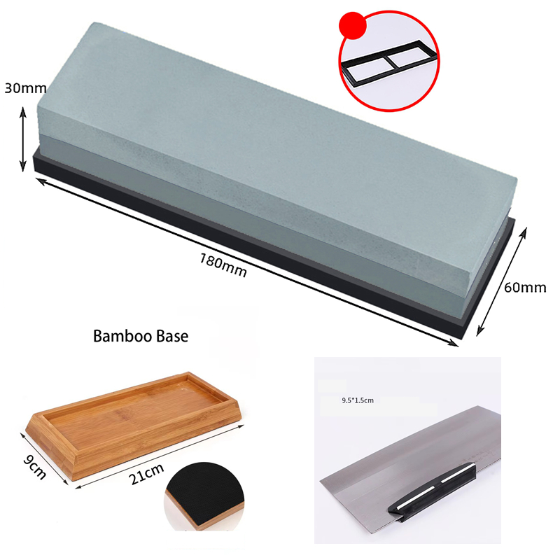 doble piedra verde + base de bambú + set de fijador