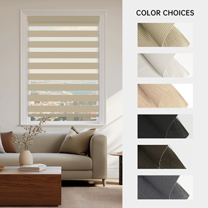 SAMADHI Modern Electric Polyester Fabric Double Layer Day Night Indoor Zebra Roller Blinds <b>Shades</b> Horizontal Pattern - Product Image 4