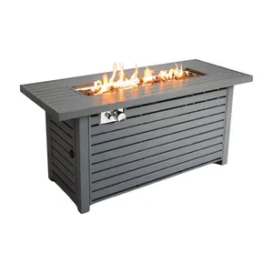 Stainless Steel Fire Pits Tabletop Patio Fire Pit Rectangle Outdoor Furniture With Gas Portable Fire Pit Bbq