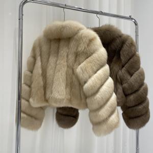 Nuovo Design grande colletto Plus Size soffice autunno caldo alla moda invernale vera volpe giacca <span class=keywords><strong>di</strong></span> <span class=keywords><strong>pelliccia</strong></span> da <span class=keywords><strong>donna</strong></span> - Product Image 6