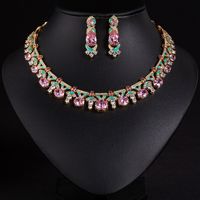 TIANSHE Ensemble collier et boucles d'oreilles haut de gamme transfrontalier, accessoires de luxe pour femme pour dîner et soirée