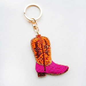 Beautiful Handcrafted Embroidery Beaded Embroidered <b>Key</b> Chain Pig Rectangle Patterns Classic Eco-Friendly Stainless Steel Design - Product Image 1