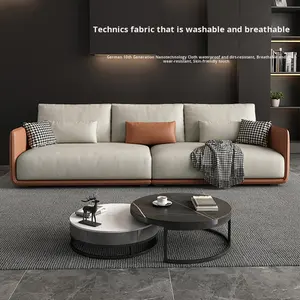 أريكة مقطعية فاخرة إيطالية بأربعة مقاعد موديل 2025 بقماش جديد بتكنولوجيا إسكندنافية لغرف المعيشة الصغيرة العصرية البسيطة - Product Image 2