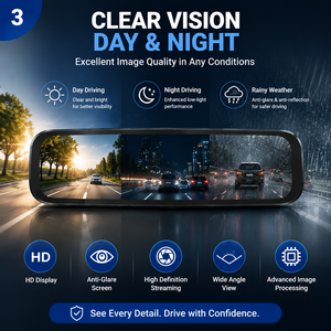 <span class=keywords><strong>Specchietto</strong></span> Retrovisore Intelligente con Streaming Multimediale, Telecamera HD e Display Grandangolare, Ricambio OEM per Auto - Product Image 3
