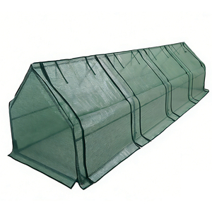 Serre de jardinage moderne à structure en acier robuste, facilement assemblable, avec 4 portes à fermeture éclair enroulables, mini tunnel extérieur anti-UV - Product Image 1