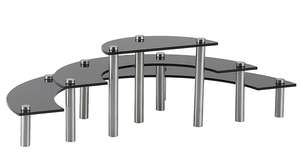 Centre de <span class=keywords><strong>table</strong></span> élégant <span class=keywords><strong>en</strong></span> <span class=keywords><strong>verre</strong></span> trempé, présentoir à desserts transparent/noir personnalisé pour tables à manger, fêtes, mariages, buffets - Product Image 2