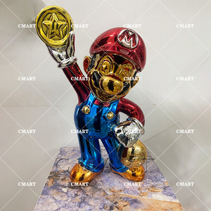 Figura de acción 3D de Mario, colección de la galería de figuras, recuerdos, estatua de Mario con acabado cromado, escultura de Mario Pop Art. - Product Image 6