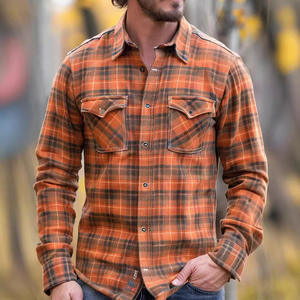 2025 Spring New Style Men's Youth Casual <strong>Check</strong> Print Thick Cotton Inner-<strong>Lined</strong> Pockets Long-Sleeved <strong>Shirt</strong> - Product Image 4