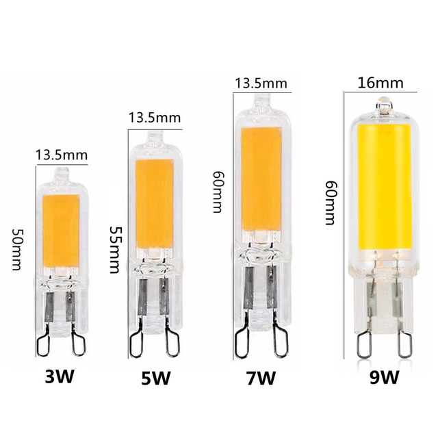 New LED Lamp Dimmable 110V 220V 3W 5W 7W 9W COB LED G4 G9 Bulb for Crystal Chandelier Lights