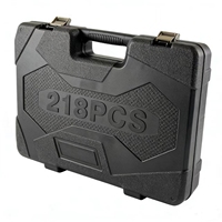 Coffret d'outils de 218 pièces en acier au chrome-vanadium avec clés à cliquet, douilles et embouts de tournevis pour l'entretien automobile et domestique