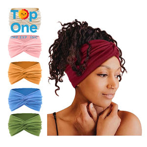 Diademas deportivas de nailon de poliéster coloridas baratas con amortiguación de agarre en seco fino de un proveedor, diademas acanaladas transpirables para ejercicio - Product Image 1