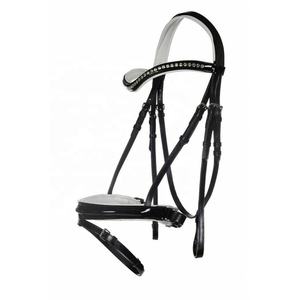 บังเหียนหนังม้าบังเหียนคริสตัลม้าบังเหียนหนังเกรย์สันบังเหียนประดับพลอยเทียมลดน้ำหนัก - Product Image 4