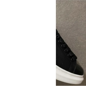 Baskets plateforme noires et blanches, chaussures décontractées en cuir à semelle épaisse pour hommes/femmes, chaussures de skate classiques contrastées noir et blanc - Product Image 3