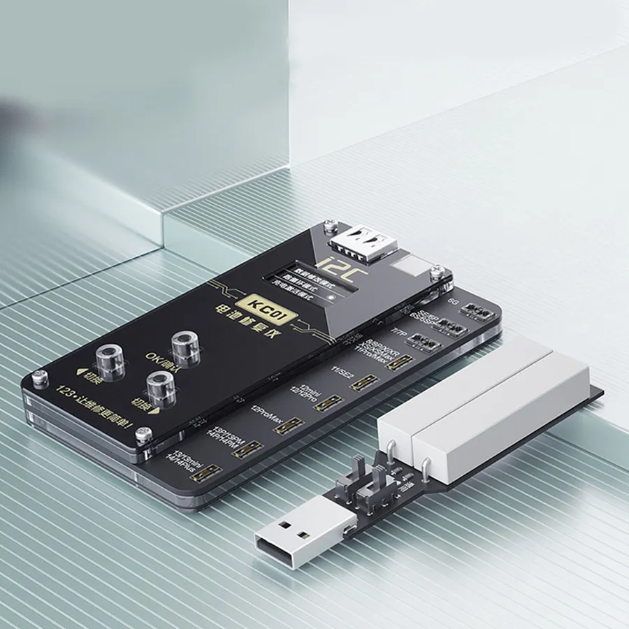 อุปกรณ์ซ่อมแซมโทรศัพท์ของแท้ i2c-KC01เครื่องซ่อมแซมแบตเตอรี่ที่ครอบคลุมสำหรับเครื่องมือทดสอบ/อ่าน/เขียนโทรศัพท์มือถือ