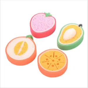 FY Cute fruit sponge kitchen thickened scouring pad decontamination brush pot dishwashing cleaning sponge