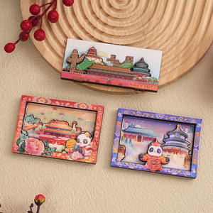 Ville en trois dimensions écologique résine artisanat aimant chute colle réfrigérateur touristique mémorial en gros - Product Image 5