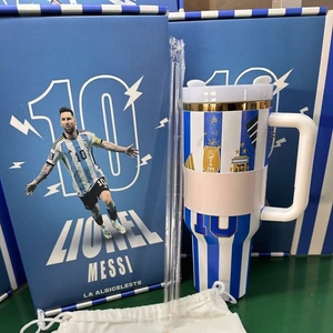 Set de Regalo de Vaso Térmico de Acero Inoxidable de Doble Pared con Aislamiento al Vacío de 40oz, con Logotipo Personalizado de la Copa Mundial de Fútbol 2026 y Mascotas Oficiales - Product Image 3