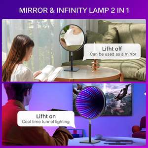 Led 3D <span class=keywords><strong>illusion</strong></span> miroir infini espace-temps tunnel RGB néon lampe de table de jeu anniversaire cadeaux de Noël pour les enfants - Product Image 6