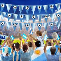 Bannière Joyeux Anniversaire Thème Football Bleu, Toile de Fond Sportive pour Anniversaire, Accessoires Photo pour Fête Thème, Décorations et Fournitures