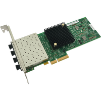 Tarjeta de red de fibra LC HZI350F4 de 4 puertos y 1000M |   Adaptador de Servidor PCI-E X4 con Chip Intel I350AM4 con VLAN/QoS para LAN Medianas y Grandes