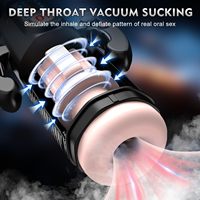 Handlicher Penis-Trainer mit zusätzlicher Stimulation, schneller Erwärmung, Blas-, Saug- und Stoßfunktion, elektronischer männlicher Masturbator